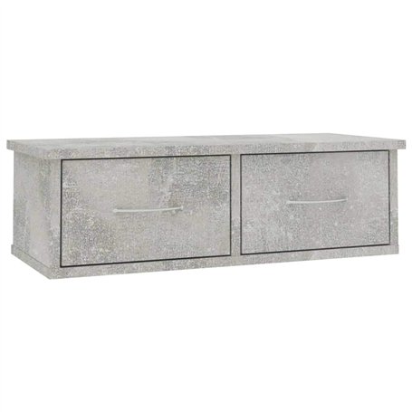 vidaXL Ãƒâ€°tagÃƒ¨re Murale avec tiroirs Gris bÃƒton 60x26x18,5 cm AgglomÃƒrÃƒ