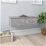 vidaXL Ãƒâ€°tagÃƒ¨re Murale avec tiroirs Gris bÃƒton 60x26x18,5 cm AgglomÃƒrÃƒ