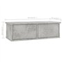 vidaXL Ãƒâ€°tagÃƒ¨re Murale avec tiroirs Gris bÃƒton 60x26x18,5 cm AgglomÃƒrÃƒ