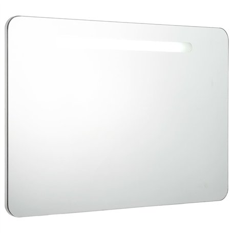 vidaXL Armoire de Salle de Bain à Miroir LED Armoire à LED Murale Armoire de Rangement Chambre à Coucher Maison Intérieur 80x9,5