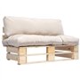 vidaXL Pinède Ensemble de Canapé de Jardin Palette et Coussins Sable Sofa Banc
