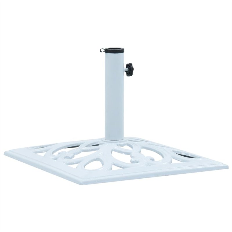 vidaXL Socle de Parasol Blanc 12 kg 49 cm Fonte