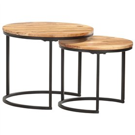 vidaXL Tables Gigognes 2 pcs Table Basse Table d'Appoint Table de Salon Table de Canapé Couloir Salle de Séjour Maison Intérieur