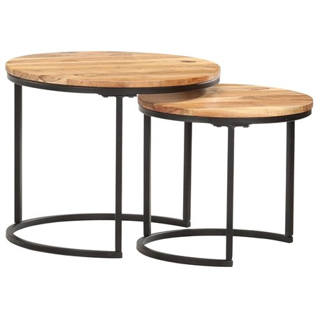 vidaXL Tables Gigognes 2 pcs Table Basse Table d'Appoint Table de Salon Table de Canapé Couloir Salle de Séjour Maison Intérieur