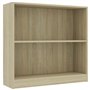vidaXL Bibliothèque chêne Sonoma 80x24x75 cm Bois d'ingénierie, étagère, bibliothèque, étagère de Rangement, Meuble de Rangement