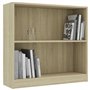 vidaXL Bibliothèque chêne Sonoma 80x24x75 cm Bois d'ingénierie, étagère, bibliothèque, étagère de Rangement, Meuble de Rangement