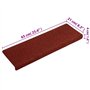 vidaXL Tapis d'Escalier 15 pcs, Protection d'Escalier Antidérapante, Moquette de Marches, Décoration Intérieur, Tissu Aiguilleté