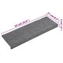 vidaXL Tapis d'Escalier 15 pcs, Protection d'Escalier Antidérapante, Moquette de Marches, Décoration Intérieur, Tissu Aiguilleté