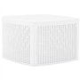 VidaXL Table d'appoint avec Espace de Rangement résistant aux intempéries Table Basse Table de Jardin Table de Balcon Table Blan