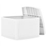 VidaXL Table d'appoint avec Espace de Rangement résistant aux intempéries Table Basse Table de Jardin Table de Balcon Table Blan