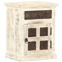 vidaXL Table de Chevet Table de Nuit Armoire de Chevet avec 1 Tiroir et 1 Porte Chambre à Coucher Blanc 40x30x50 cm Bois de Mang
