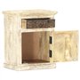 vidaXL Table de Chevet Table de Nuit Armoire de Chevet avec 1 Tiroir et 1 Porte Chambre à Coucher Blanc 40x30x50 cm Bois de Mang