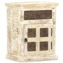 vidaXL Table de Chevet Table de Nuit Armoire de Chevet avec 1 Tiroir et 1 Porte Chambre à Coucher Blanc 40x30x50 cm Bois de Mang