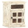 vidaXL Table de Chevet Table de Nuit Armoire de Chevet avec 1 Tiroir et 1 Porte Chambre à Coucher Blanc 40x30x50 cm Bois de Mang