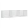 vidaXL Étagère Murale à CD, Organisateur de Maison Suspendu, Meuble de Rangement Salon Salle de Séjour, Blanc Brillant Bois d’In