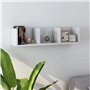 vidaXL Étagère Murale à CD, Organisateur de Maison Suspendu, Meuble de Rangement Salon Salle de Séjour, Blanc Brillant Bois d’In