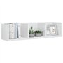 vidaXL Étagère Murale à CD, Organisateur de Maison Suspendu, Meuble de Rangement Salon Salle de Séjour, Blanc Brillant Bois d’In