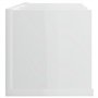 vidaXL Étagère Murale à CD, Organisateur de Maison Suspendu, Meuble de Rangement Salon Salle de Séjour, Blanc Brillant Bois d’In