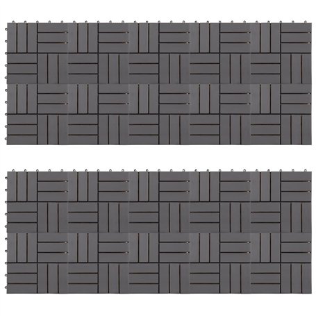 vidaXL 20x Acacia Solide Carreaux de Terrasse Dalle de Terrasse Plancher de Terrasse Tuile de Terrasse Carreaux de Jardin Délava