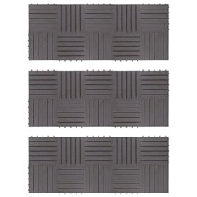 vidaXL 30x Acacia Solide Carreaux de Terrasse Dalle de Terrasse Plancher de Terrasse Carreaux de Jardin Tuile de Terrasse Délava
