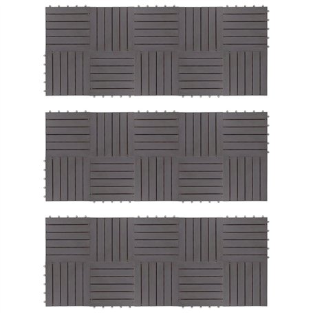 vidaXL 30x Acacia Solide Carreaux de Terrasse Dalle de Terrasse Plancher de Terrasse Carreaux de Jardin Tuile de Terrasse Délava