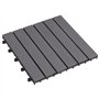 vidaXL 30x Acacia Solide Carreaux de Terrasse Dalle de Terrasse Plancher de Terrasse Carreaux de Jardin Tuile de Terrasse Délava