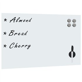 vidaXL Tableau Noir Magnétique Mural Tableau d'Ecriture Panneau Effaçable Ecole Bureau Maison Matériel de Montage Inclus Blanc V