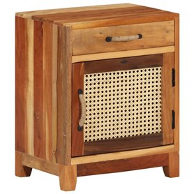 vidaXL Table de Chevet Table de Nuit Armoire de Chevet avec 1 Tiroir et 1 Porte Chambre Maison 40x30x50 cm Bois de Récupération 