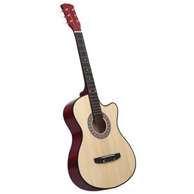 vidaXL Guitare acoustique Western à pan coupé à 6 cordes - 38"