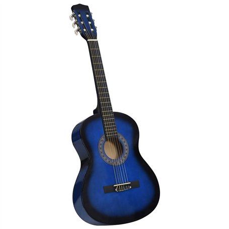 vidaXL Guitare Classique de Débutants et Enfants Instrument d'Apprentissage Instrument de Musique Musical Musicien Amateur Bleu 
