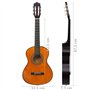vidaXL ts-ideen Lot de 8 guitares classiques pour enfants débutants et amateurs 1/2" 34"