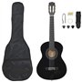 vidaXL ts-ideen Lot de 8 guitares classiques pour débutants et amateurs Noir 1/2" 34"