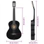 vidaXL ts-ideen Lot de 8 guitares classiques pour débutants et amateurs Noir 1/2" 34"