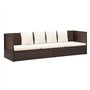 VidaXL Salon de jardin avec coussins et coussins en polyrotin Marron
