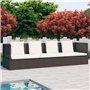 VidaXL Salon de jardin avec coussins et coussins en polyrotin Marron