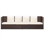 VidaXL Salon de jardin avec coussins et coussins en polyrotin Marron