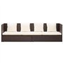 VidaXL Salon de jardin avec coussins et coussins en polyrotin Marron