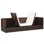 VidaXL Salon de jardin avec coussins et coussins en polyrotin Marron