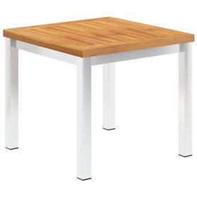 Table d appoint de jardin 45x45x38 cm Bois d acacia et inox