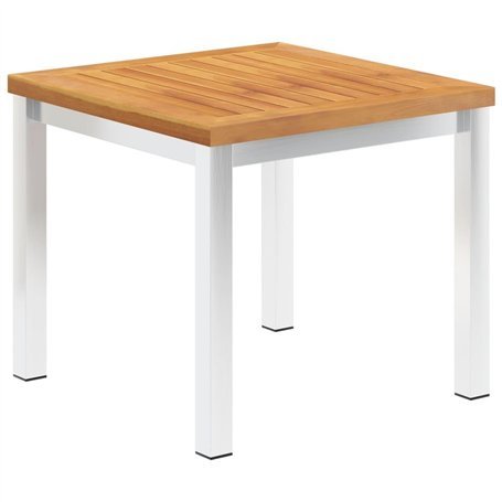 Table d appoint de jardin 45x45x38 cm Bois d acacia et inox