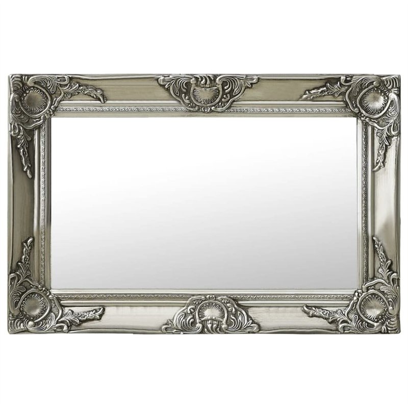 vidaXL Miroir Mural Style Baroque Argenté 60 x 40 cm