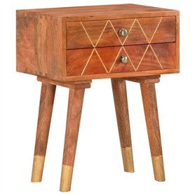 vidaXL Table de Chevet Table de Nuit Armoire de Chevet avec 2 Tiroirs Chambre à Coucher Maison Intérieur 43x30x58 cm Bois de Man