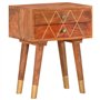 vidaXL Table de Chevet Table de Nuit Armoire de Chevet avec 2 Tiroirs Chambre à Coucher Maison Intérieur 43x30x58 cm Bois de Man
