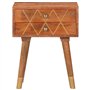 vidaXL Table de Chevet Table de Nuit Armoire de Chevet avec 2 Tiroirs Chambre à Coucher Maison Intérieur 43x30x58 cm Bois de Man
