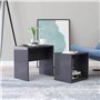 Couchtisch-Set Hochglanz-Grau 48 x 30 x 45 cm Spanplatte