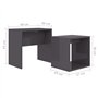 Couchtisch-Set Hochglanz-Grau 48 x 30 x 45 cm Spanplatte