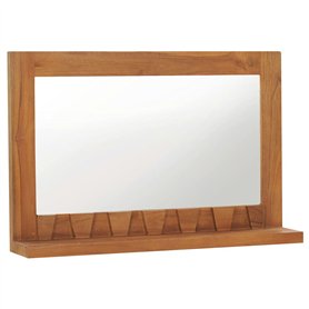 vidaXL Miroir Mural avec étagère 60 x 12 x 40 cm en Teck Massif
