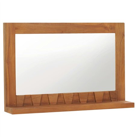 vidaXL Miroir Mural avec étagère 60 x 12 x 40 cm en Teck Massif