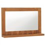 vidaXL Miroir Mural avec étagère 60 x 12 x 40 cm en Teck Massif