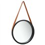 vidaXL Miroir Mural avec Sangle Noir 50 cm